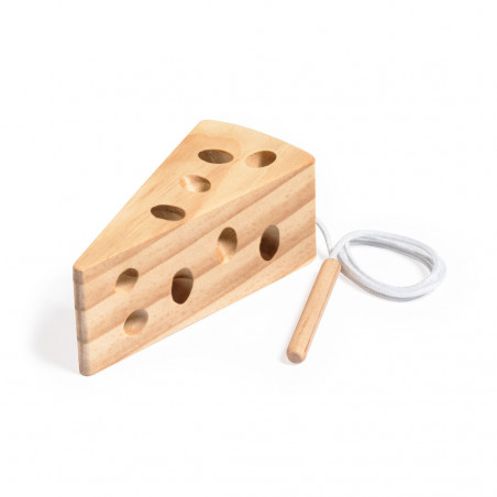 Jeu de Bois Fromage avec Cordon : Cadeau Éducatif et Original pour Enfants