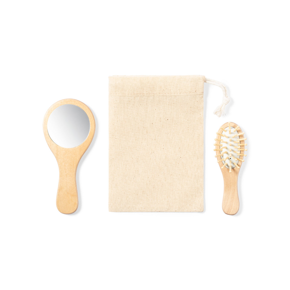 Miroir à main et brosse