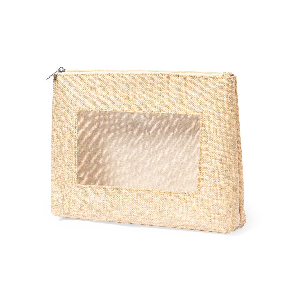 Nécessaire avec fenêtre de couleur brute avec fermeture éclair pour femme
