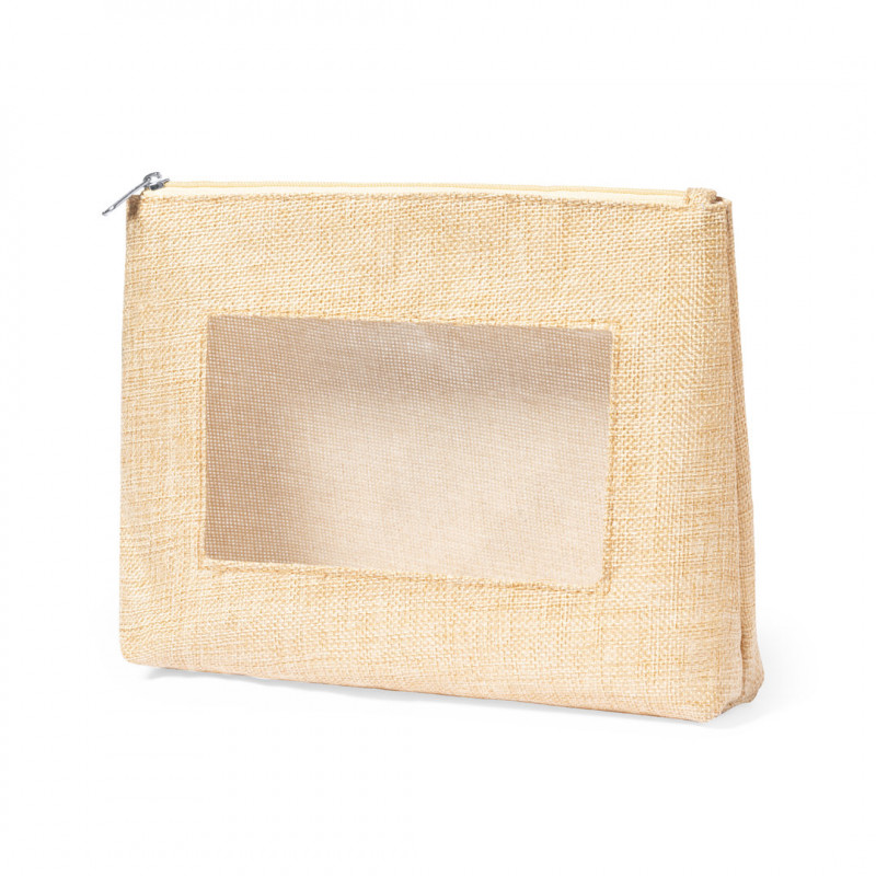 Nécessaire avec fenêtre de couleur brute avec fermeture éclair pour femme