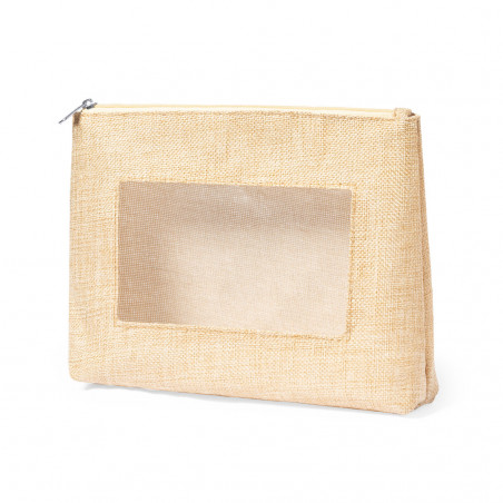 Nécessaire avec fenêtre de couleur brute avec fermeture éclair pour femme