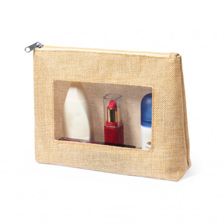 Nécessaire avec fenêtre de couleur brute avec fermeture éclair pour femme