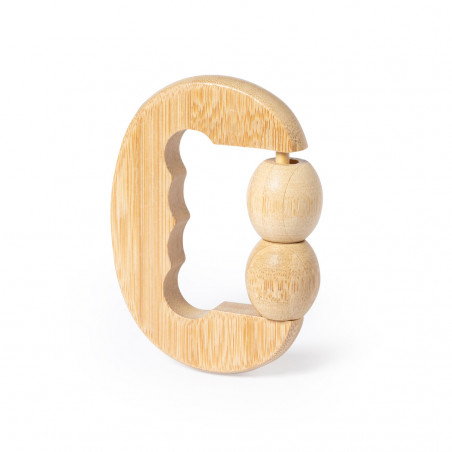 Massager en bambou avec 2 billes et poignée ergonomique