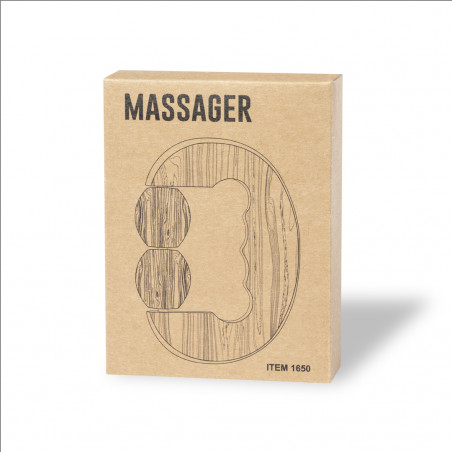 Massager en bambou avec 2 billes et poignée ergonomique