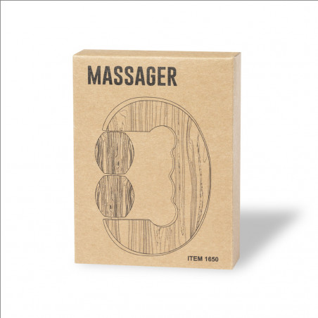 Massager en bambou avec 2 billes et poignée ergonomique