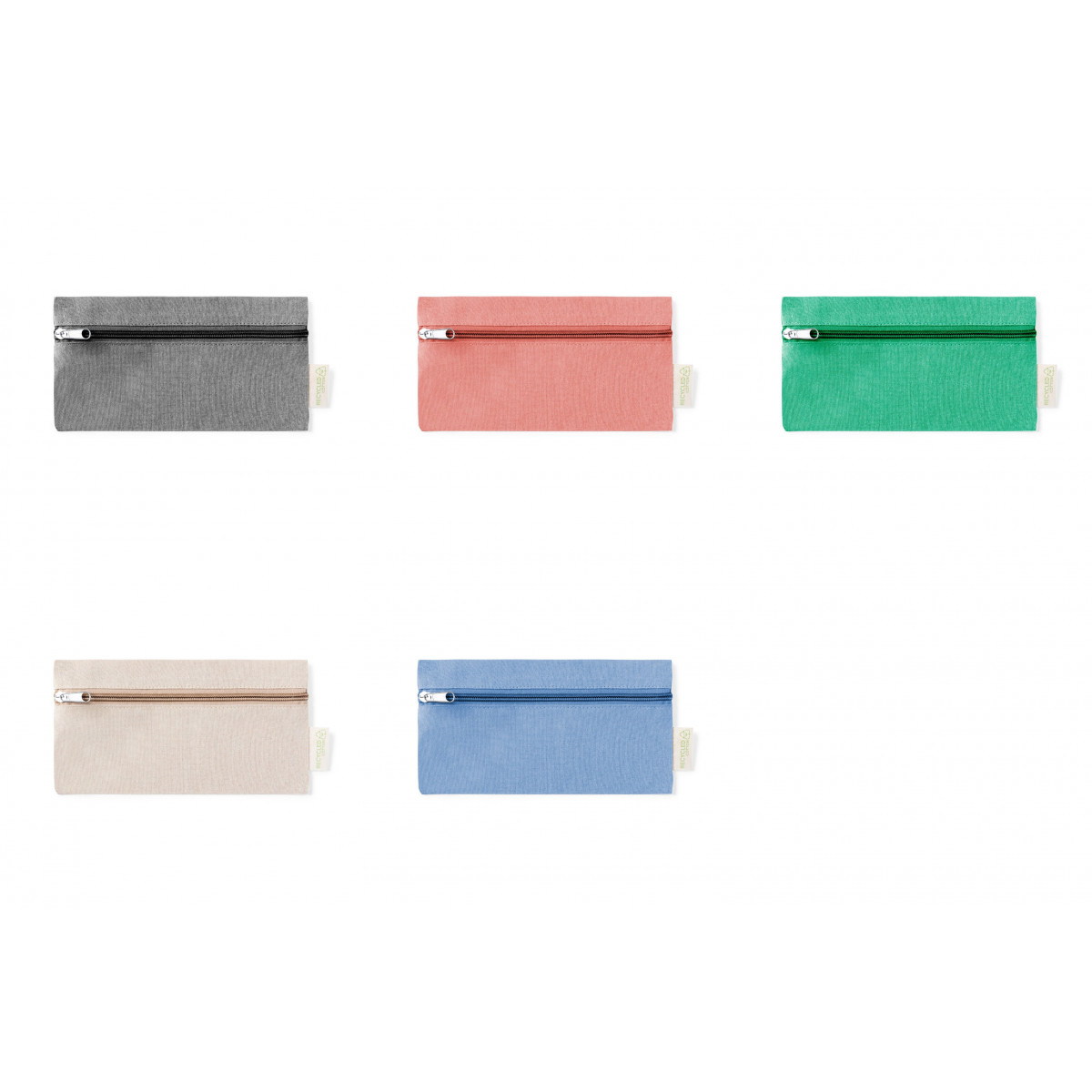 Étui en coton recyclé avec fermeture éclair en plusieurs couleurs au choix
