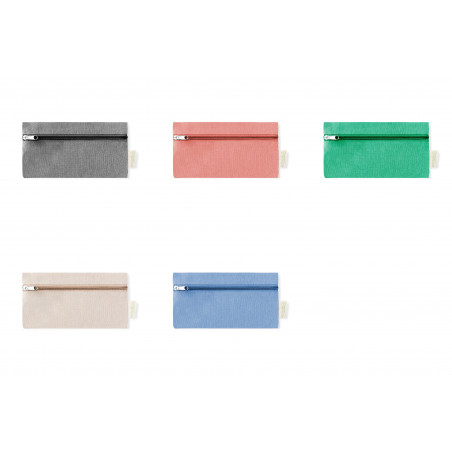 Étui en coton recyclé avec fermeture éclair en plusieurs couleurs au choix