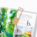 Marque-page avec loupe intégrée en carton recyclé et cordon de transport