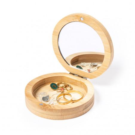 Boîte à bijoux en bambou avec miroir