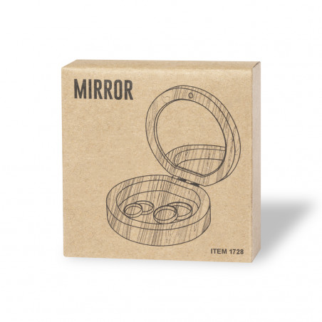 Boîte à bijoux en bambou avec miroir de maquillage