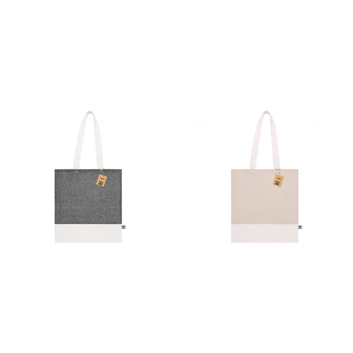 Sac bicolore en coton Fairtrade à offrir
