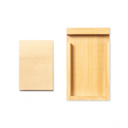 Porte-notes en bambou avec support intégré pour mobile
