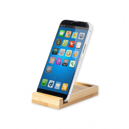 Porte-notes en bambou avec support intégré pour mobile