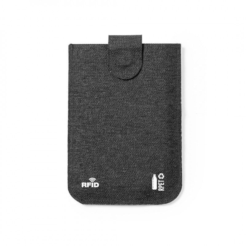 Porte-cartes noir magnétique avec mécanisme d'extraction et technologie RFID à offrir lors d'événements