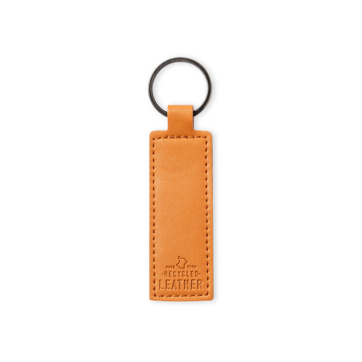 Porte-clés rectangulaire en cuir recyclé à offrir
