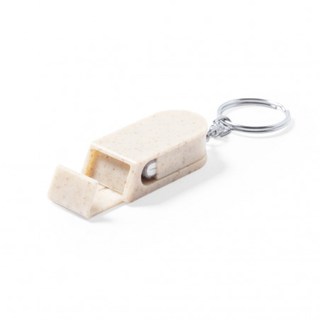 Porte-clés support pour smartphone fabriqué en paille de blé
