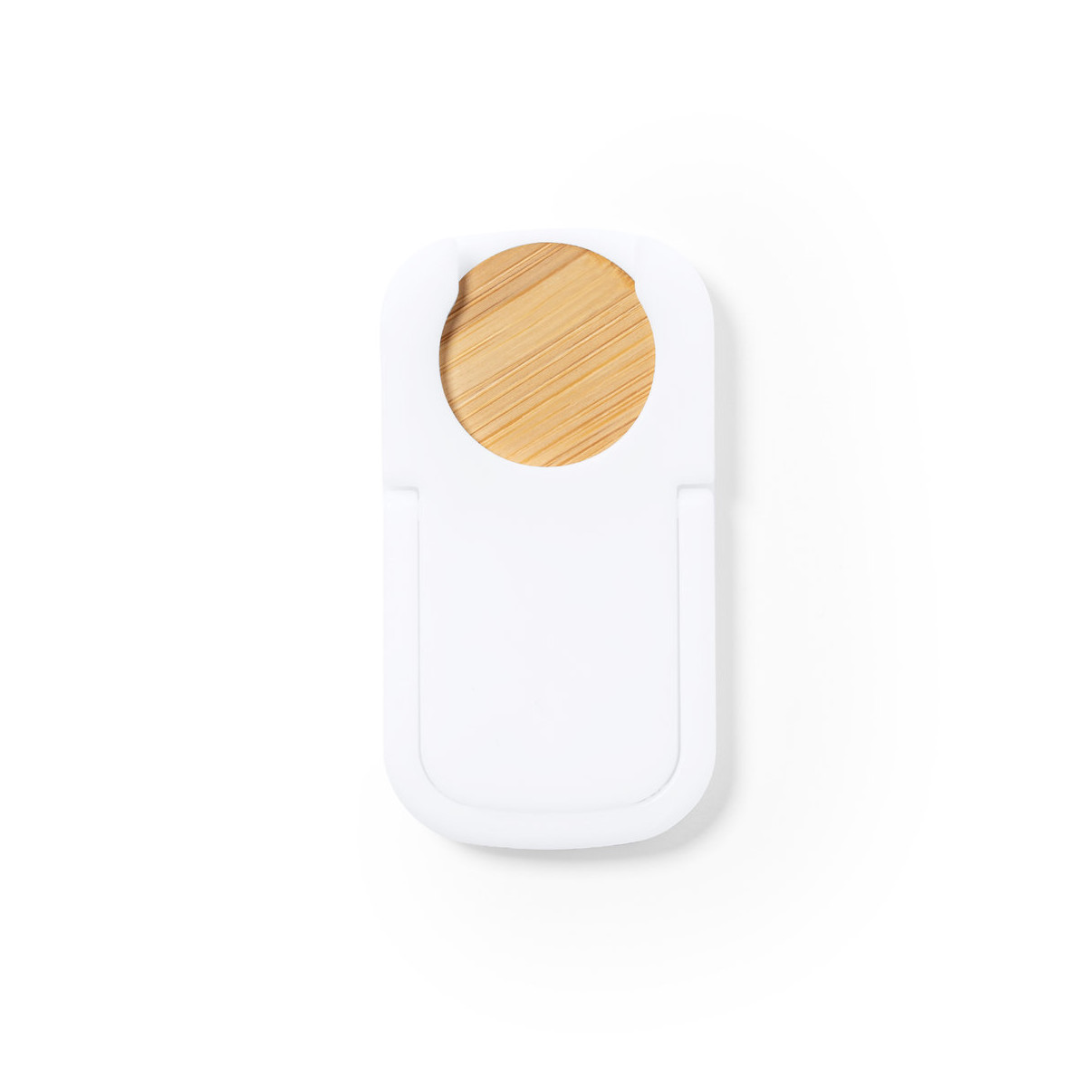 Support multifonction pour mobile avec pièce de monnaie en bambou intégrée