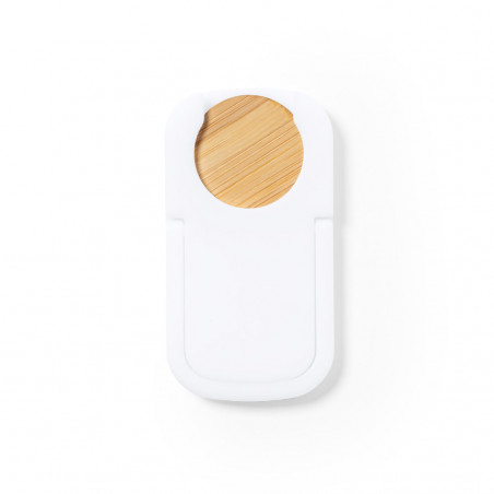 Support multifonction pour mobile avec pièce de monnaie en bambou intégrée