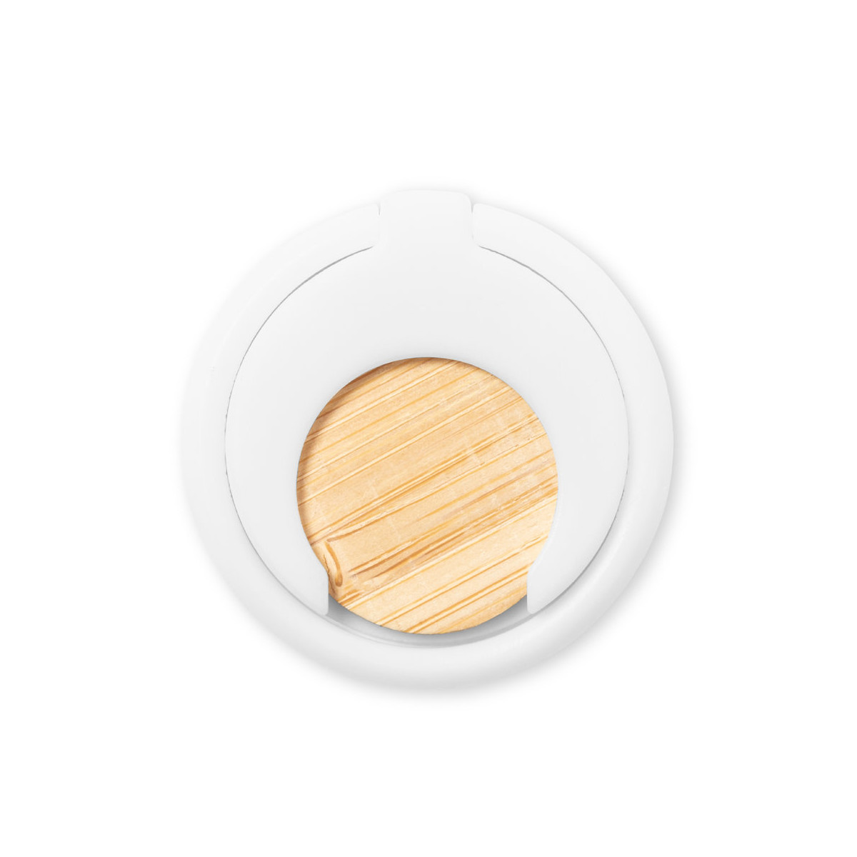 Support de bague pour mobile avec pièce de bambou intégrée