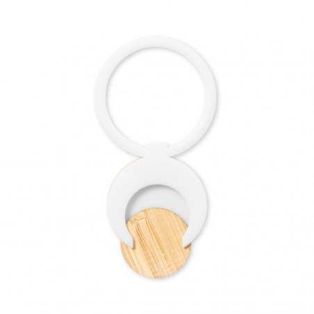 Support de bague pour mobile avec pièce de bambou intégrée