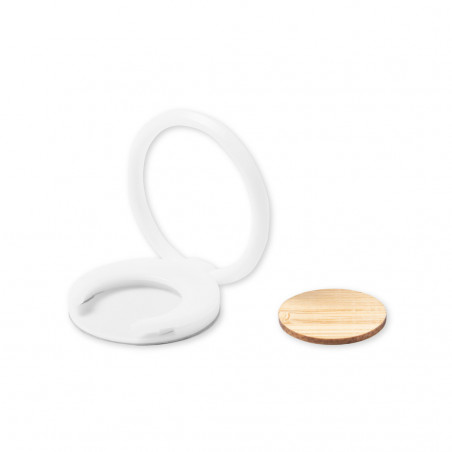 Support de bague pour mobile avec pièce de bambou intégrée