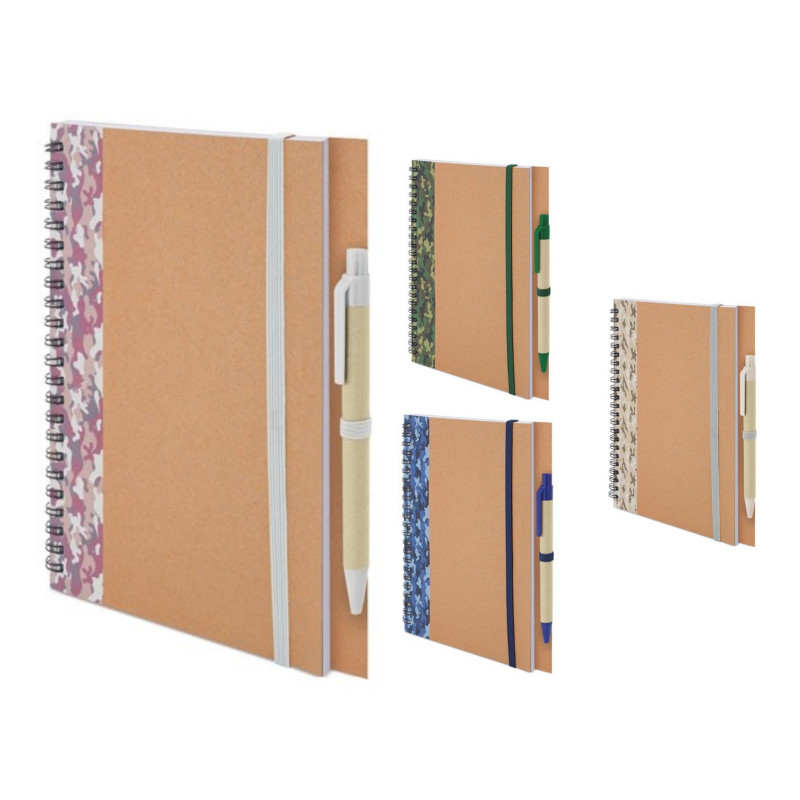 Cahier et stylo en carton recyclé a5