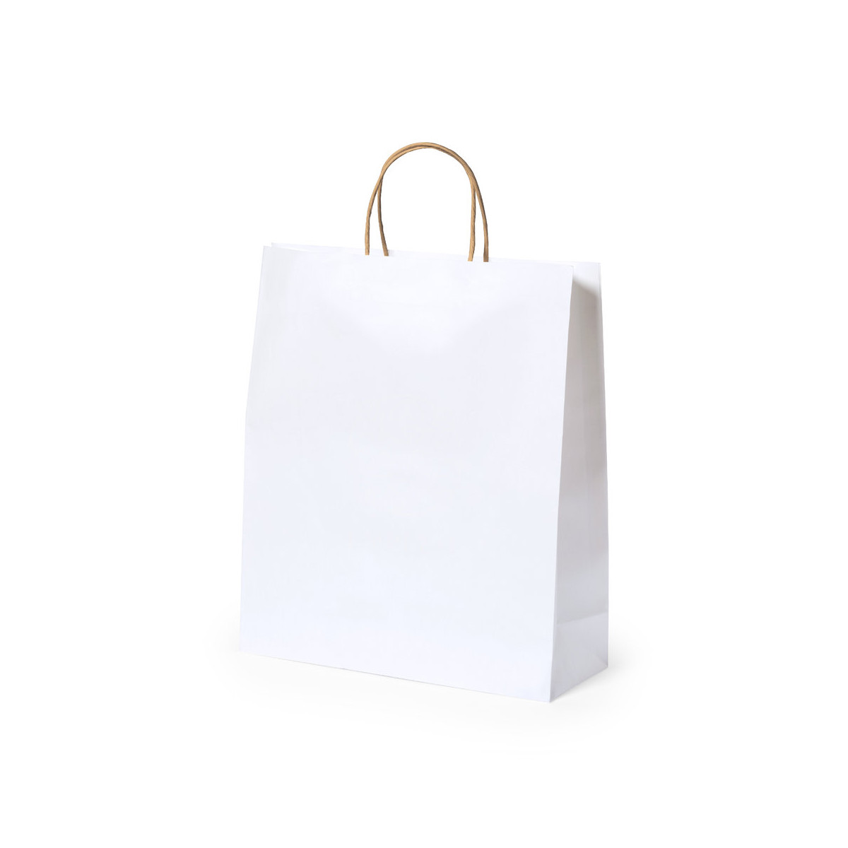 Sac blanc avec anses en ton naturel pour présentation L