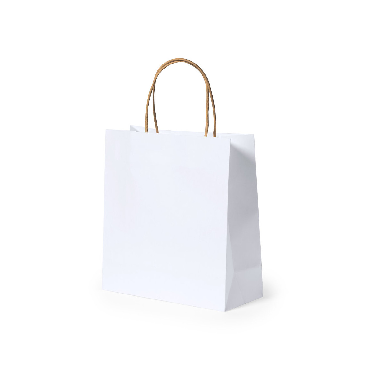 Sac nature blanc avec anses en ton naturel pour présentation S