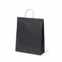 Sac noir en papier recyclé avec poignées nature M