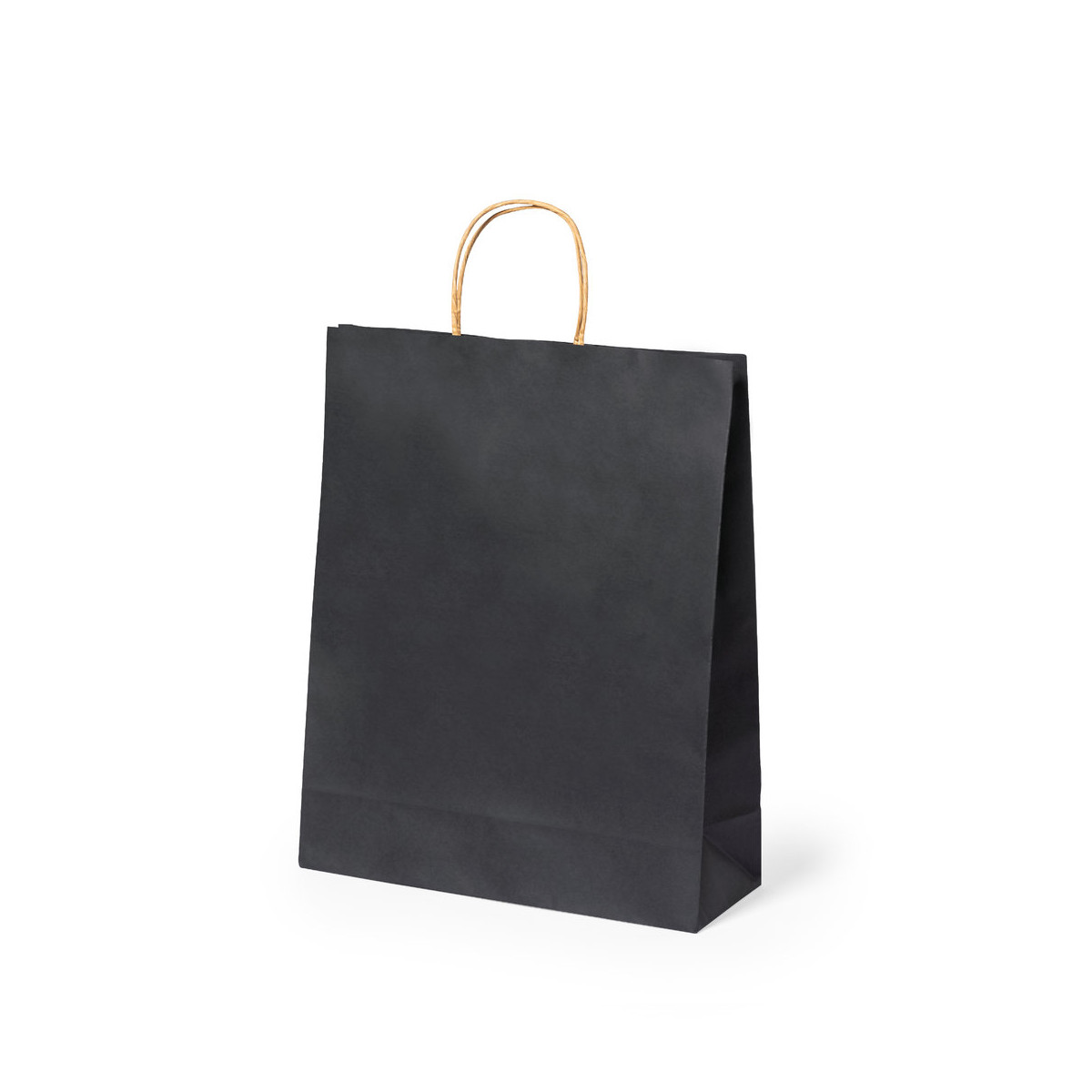 Sac noir en papier recyclé avec poignées nature M