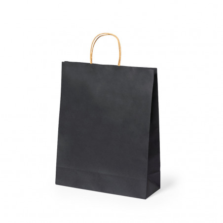 Sac noir en papier recyclé avec poignées nature M