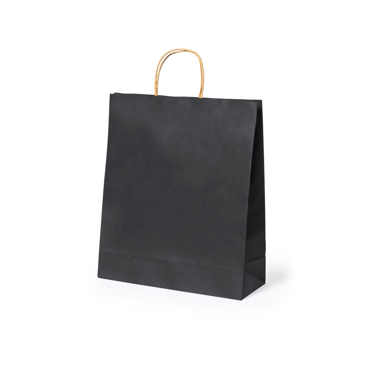 Sac noir L en papier recyclé avec anses nature