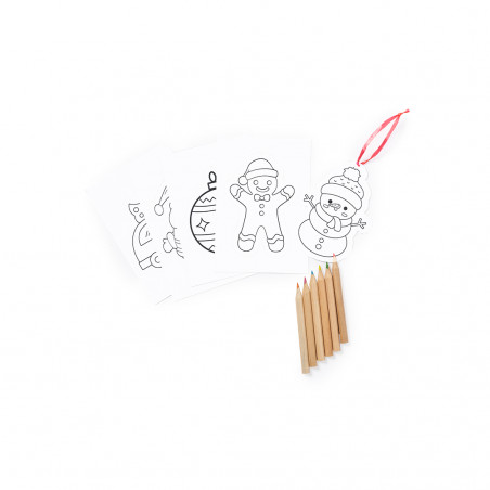 Ornement de Noël à colorier avec des crayons de couleur