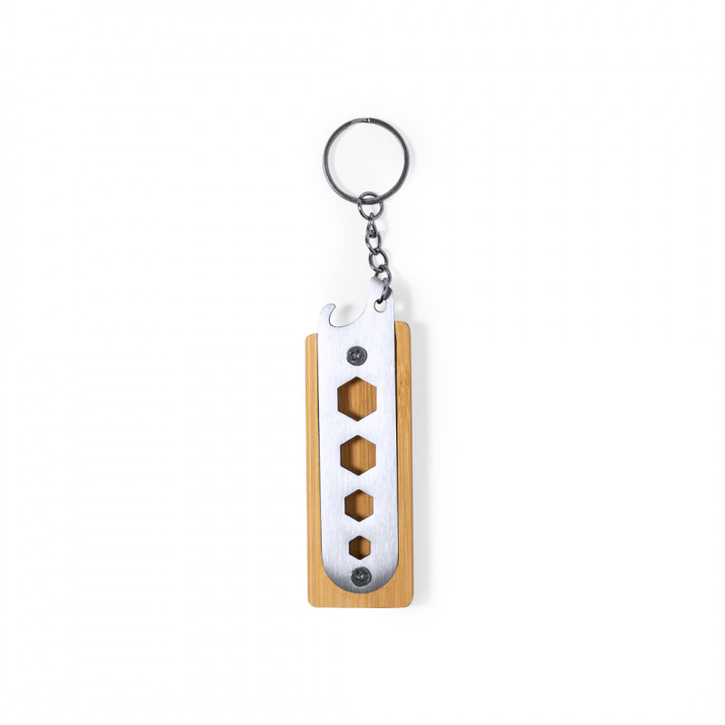 Porte-clés multifonction avec ouvre-bouteille en acier inoxydable