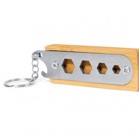 Porte-clés multifonction avec ouvre-bouteille en acier inoxydable