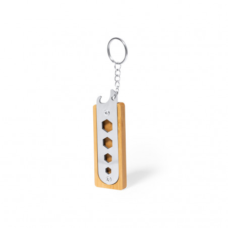 Porte-clés multifonction avec ouvre-bouteille en acier inoxydable