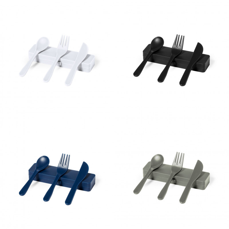 Couverts de table avec finition mate, plusieurs couleurs au choix avec étui