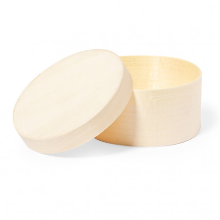 Boîte de présentation en bois ronde