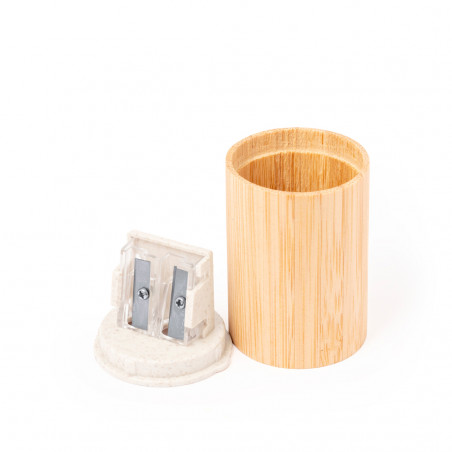 Taille-crayons double cylindrique éco avec conteneur pour matériel de bureau ou scolaire