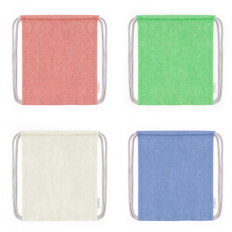 Sac à dos avec cordon 100% coton différentes couleurs pour enfants