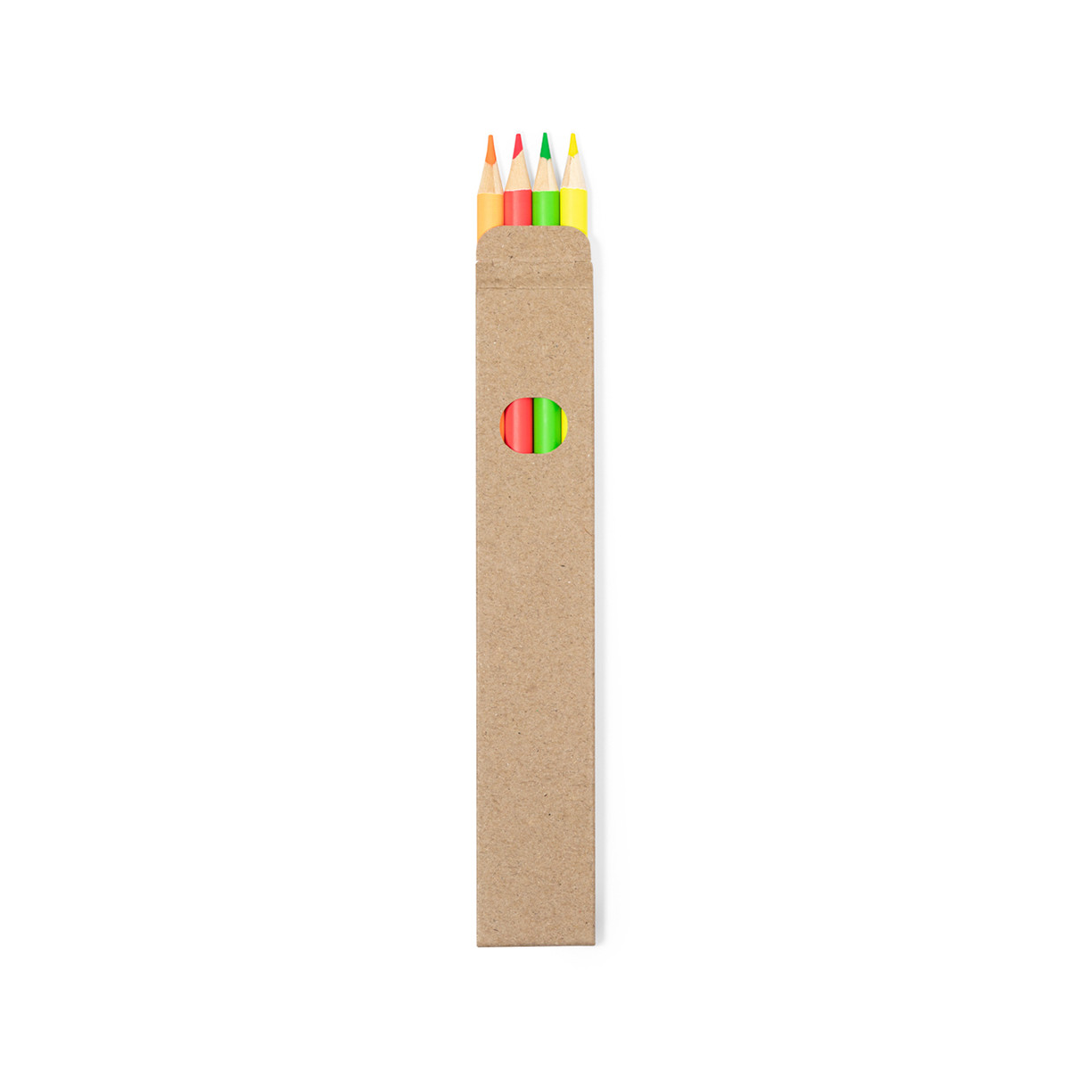 Crayons fluo de 4 couleurs en boîte en carton pour des détails enfantins