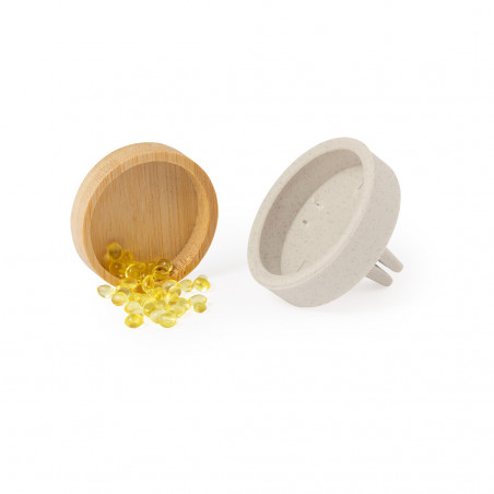 Désodorisant pour véhicule en bambou et silicone parfum citron