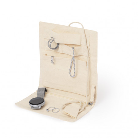 Boîte à bijoux pliable en coton pour voyager