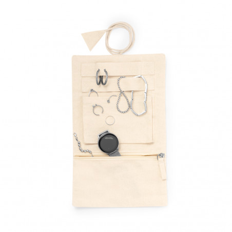 Boîte à bijoux pliable en coton pour voyager