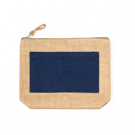 Nécessaire en jute et coton multi-usages avec fermeture éclair à offrir