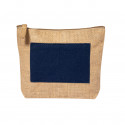 Nécessaire en jute et coton multi-usages avec fermeture éclair à offrir