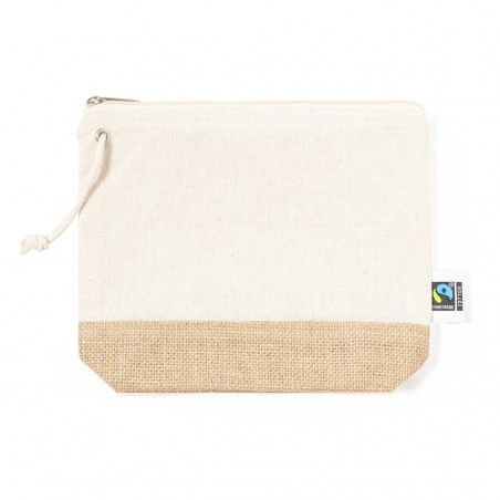 Nécessaire en coton 100 % et base en jute équitable avec cordon à emporter