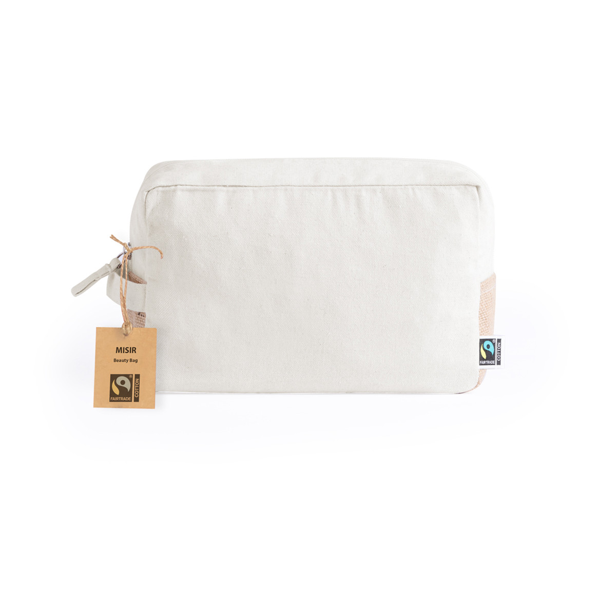 Nécessaire en coton 100% Fairtrade avec des détails en jute