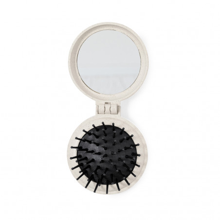 Miroir avec brosse pliable en paille de blé à offrir