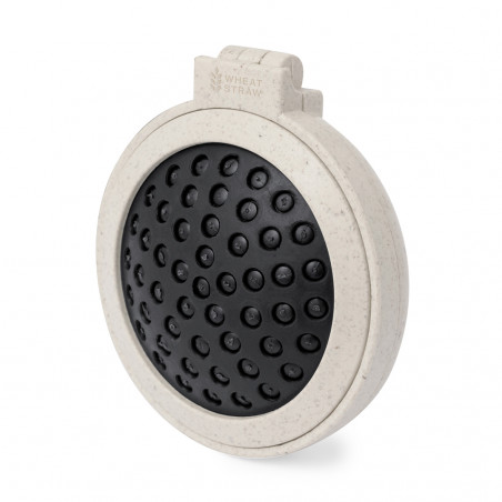 Miroir avec brosse pliable en paille de blé à offrir